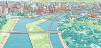 Os sistema viário seria mais eficiente e um lago resolveria o problema das enchentes | Ilustração: Coletivo oitentaedois
