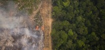 On a flight from Alta Floresta to Claudia with a view of the rainforest seen during the burning season when large sections of forest are set on fire by farmers to be cleared for soy farming or cattle breeding.