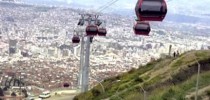 Primeiras viagens dos bondinhos e a bela paisagem.