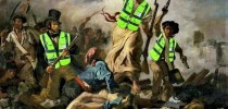 "A Liberdade Guiando o Povo" de Eugène Delacroix, repaginada pelos "coletes amarelos"