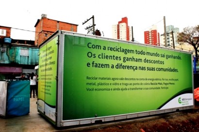 Container do posto de coleta - Foto de divulgação do Projeto, no site AES Brasil.