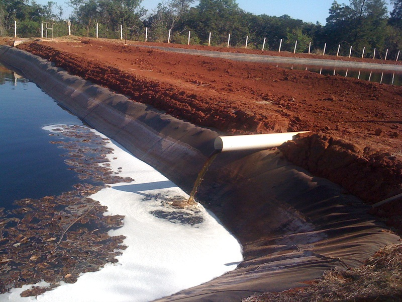 Tanque de tratamento de chorume do Aterro Sanitário de Goiânia. Foto: Instituto Brookfield