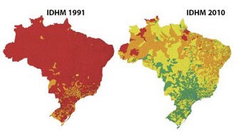 IDH dos municípios brasileiros (foto) evoluiu entre 1991 e 2010, mas desigualdade ainda persiste. (Imagem: Reprodução/Internet)