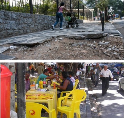 Falta fiscalização para o uso indevido e a falta de manutenção das calçadas.