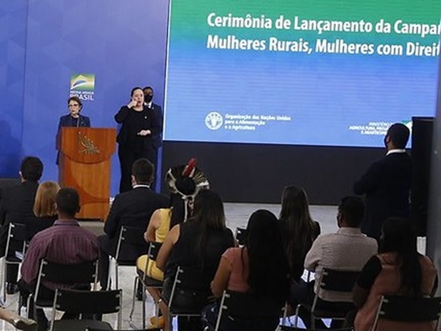 Ministra Tereza Cristina no evento de lançamento da campanha #Mulheres rurais, mulheres com direitos, no Palácio do Planalto