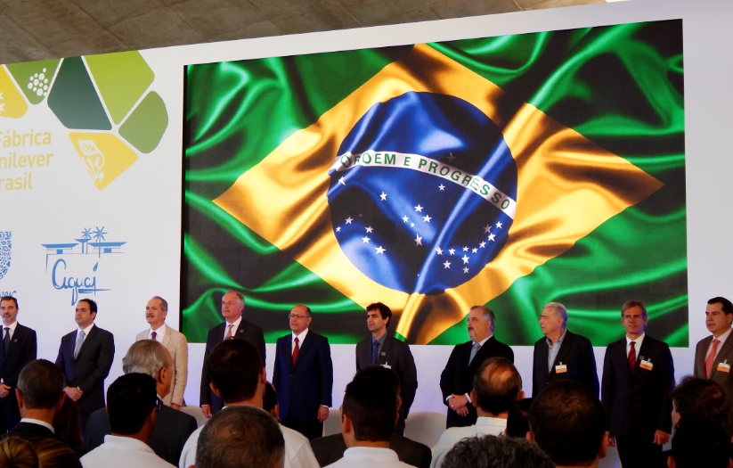 Governador Geraldo Alckmin esteve em Aguaí para inauguração (Foto: Unilever/Divulgação)