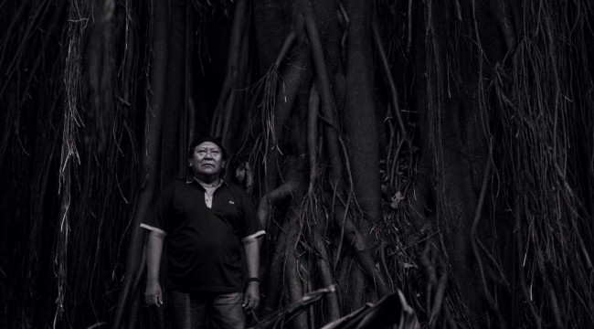 Davi Kopenawa, no parque Buenos Aires, em São Paulo. (Victor Moryama)